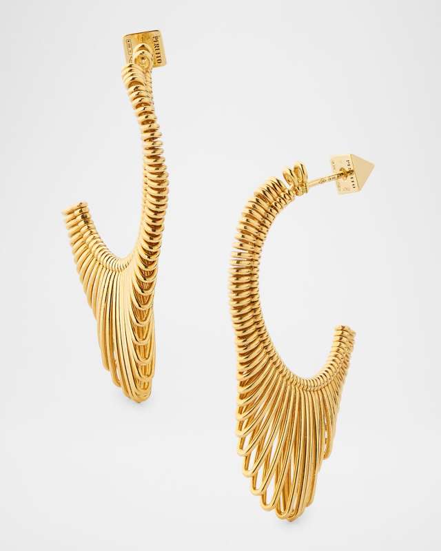 18K Yellow Gold Guitar Earrings